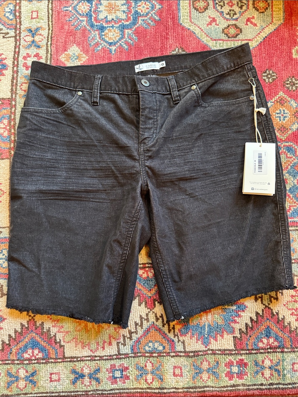 NWT Carve Designs Black Corduroy Shorts- 8